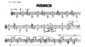 古典吉他视频谱 | 亚伯·弗利 Ausencia-古桐博客