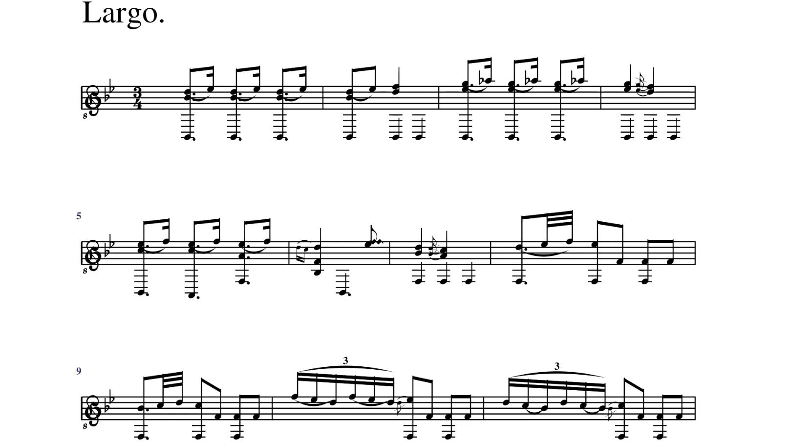 古典吉他谱 | 亚当·法尔肯哈根 - Sonata III-古桐博客
