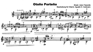 古典吉他视频谱 | 阿斯特·皮亚佐拉 - Otoño Porteño-古桐博客