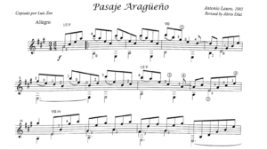 古典吉他视频谱 | 安东尼奥·劳罗-Pasaje Aragüeño-古桐博客