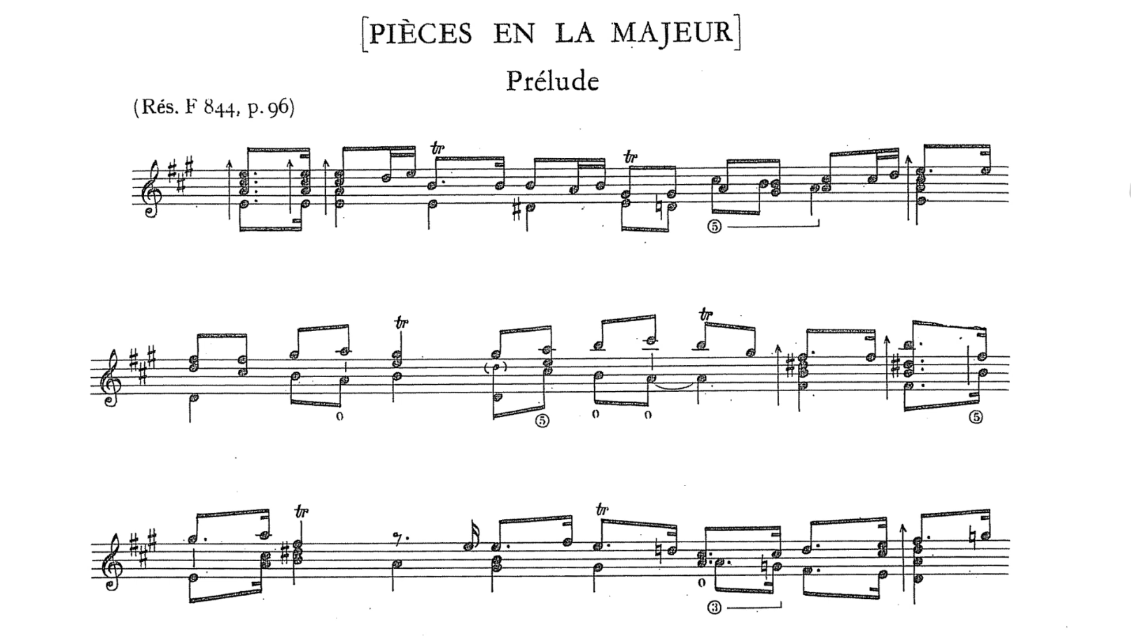 古典吉他谱 | 罗伯特·德·维塔 - Pièces en La Majeur-古桐博客