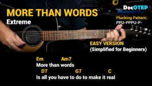 极端乐队(Extreme)最经典的情歌《More Than Words》和弦与歌词-古桐博客