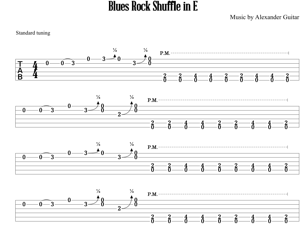 【指弹布鲁斯】蓝调摇滚Shuffle乐句（谱可下载）插图