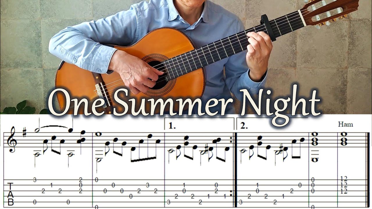 【指弹吉他谱】《One Summer Night》（乐谱可下载）-古桐博客