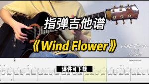 【指弹吉他谱】《Wind Flower》（课件可下载）-古桐博客