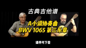 【古典吉他】A小调协奏曲，BWV 1065 - 第三乐章（课件可下载）-古桐博客