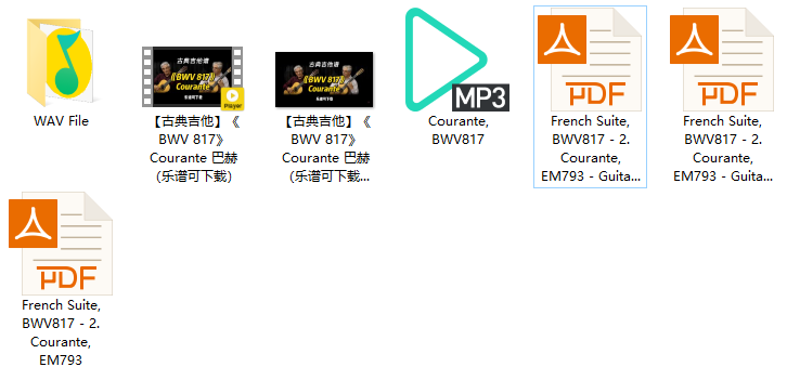 【古典吉他】《BWV 817》Courante 巴赫（乐谱可下载）插图