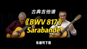 【古典吉他】《BWV 817》Sarabande 巴赫（乐谱可下载）-古桐博客