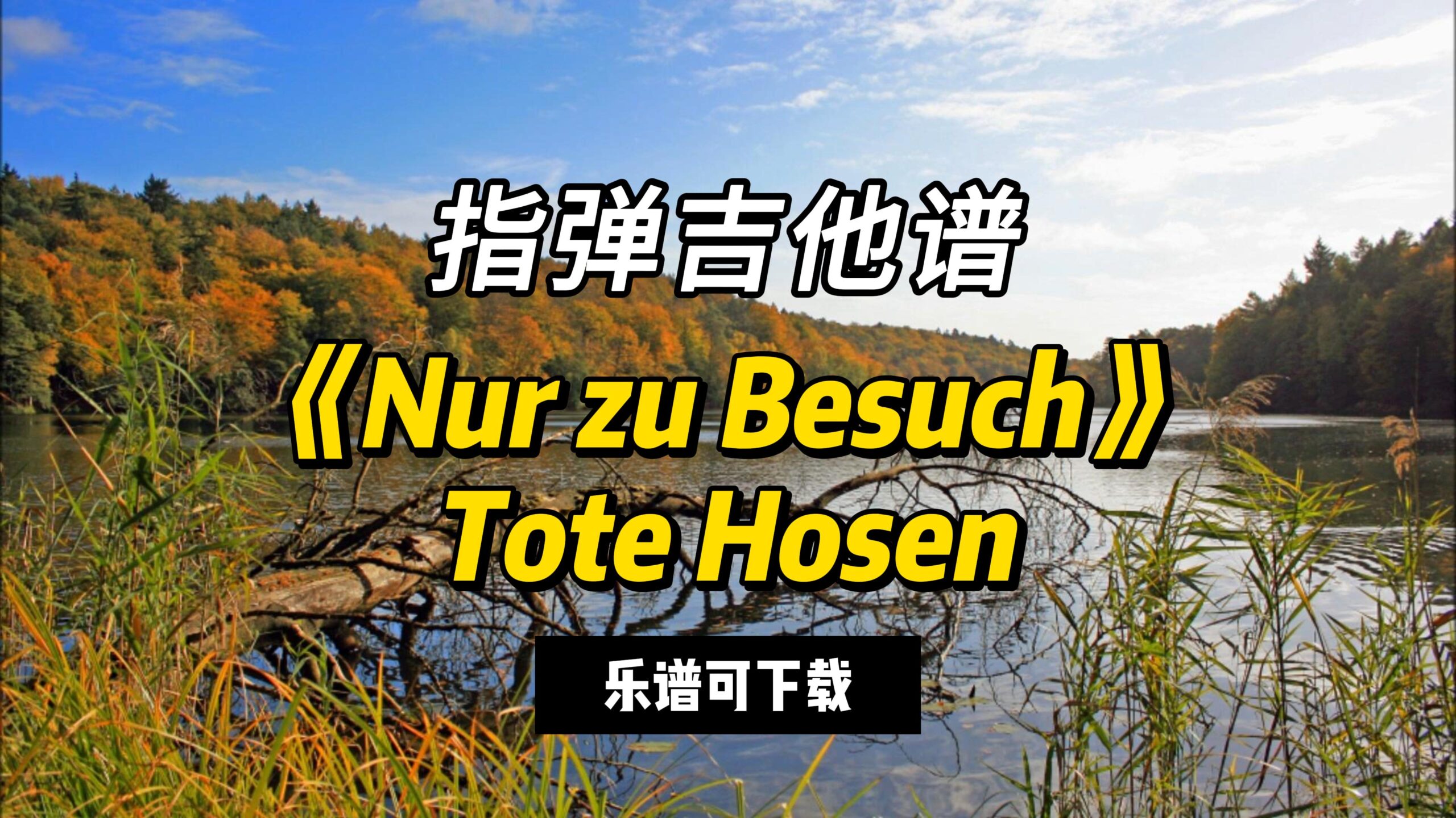 【指弹吉他谱】《Nur zu Besuch》Tote Hosen（课件可下载）-古桐博客
