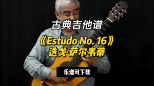 【古典吉他】《Estudo No. 16》迭戈·萨尔韦蒂（乐谱可下载）-古桐博客