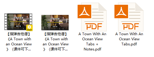 【指弹吉他谱】《A Town with an Ocean View》（课件可下载）插图