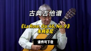 【古典吉他】《La Rose, Op. 46, No. 9》朱利亚尼（课件可下载）-古桐博客