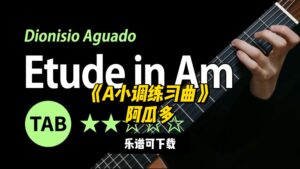 【Sky Guitar】《A小调练习曲》阿瓜多（乐谱可下载）-古桐博客