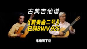 【古典吉他】《前奏曲二号》巴赫BWV 925（课件可下载）-古桐博客