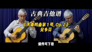 【古典吉他】《大奏鸣曲第 1 号, Op. 2》贝多芬（课件可下载）-古桐博客